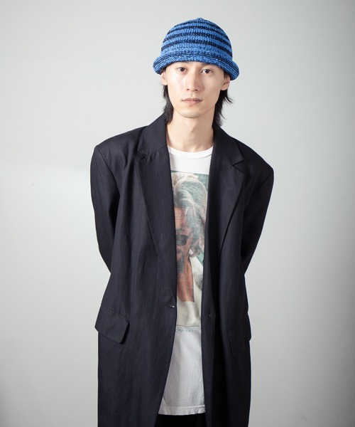 INDIETRO ASSOCIATION ニット帽 ニットキャップ Border Roll Knit Cap