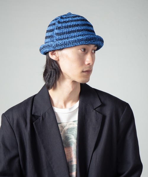 INDIETRO ASSOCIATION ニット帽 ニットキャップ Border Roll Knit Cap