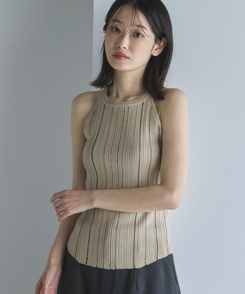 美品 ANNA MOLINARI タンクトップ 刺繍 ノースリーブ feepur タンクトップ ノースリーブ 「ハンドウォッシャブル