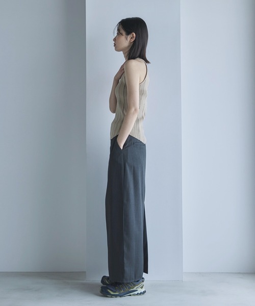 CHANELストライプ ニットタンクトップ　ココマークノースリーブ　07P 26021114_2.jpg