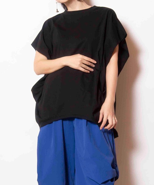 tシャツ サイドドレーププルオーバー レディース