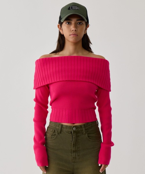 ニット セーター MULTIWAY WIDE OFF SHOULDER TOP レディース