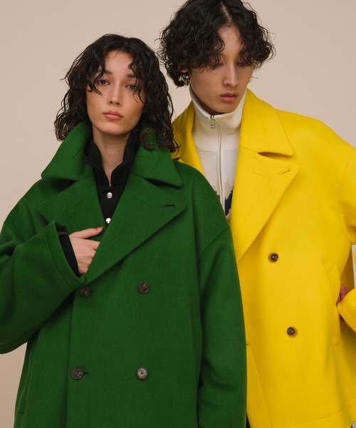 「ADAM ET ROPE'」 ピーコート M イエロー メンズ_画像2