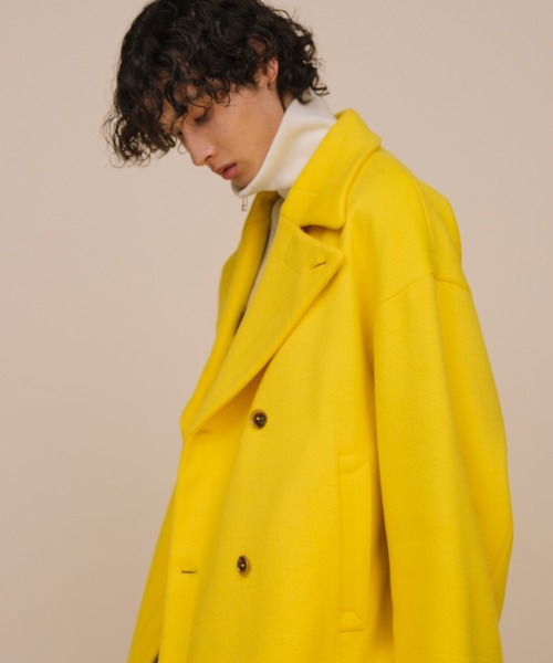 「ADAM ET ROPE'」 ピーコート M イエロー メンズ_画像8