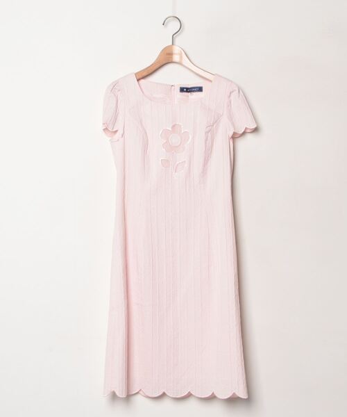 M'sグレイシー　半袖ピンク花柄ワンピース　38号 M'S GRACY 「M'S GRACY」 花柄半袖ワンピース 38 ピンク