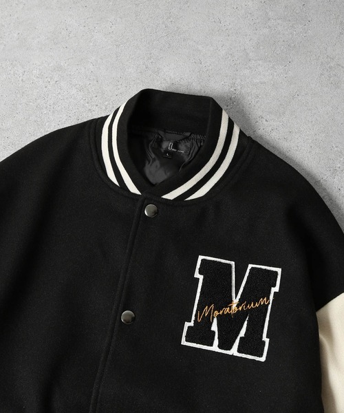 「ZIP FIVE」 スタジャン X-LARGE ブラック×ホワイト メンズ_画像2