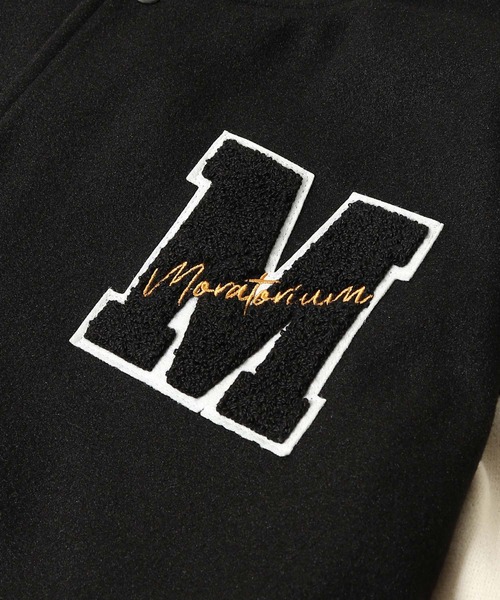 「ZIP FIVE」 スタジャン X-LARGE ブラック×ホワイト メンズ_画像3