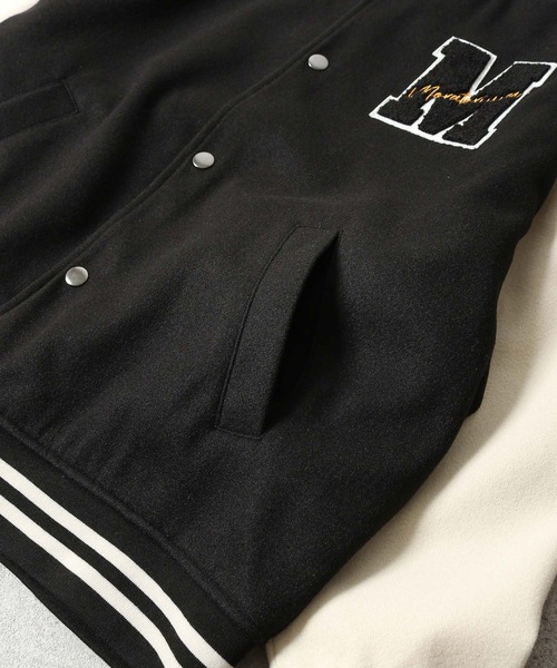 「ZIP FIVE」 スタジャン X-LARGE ブラック×ホワイト メンズ_画像4