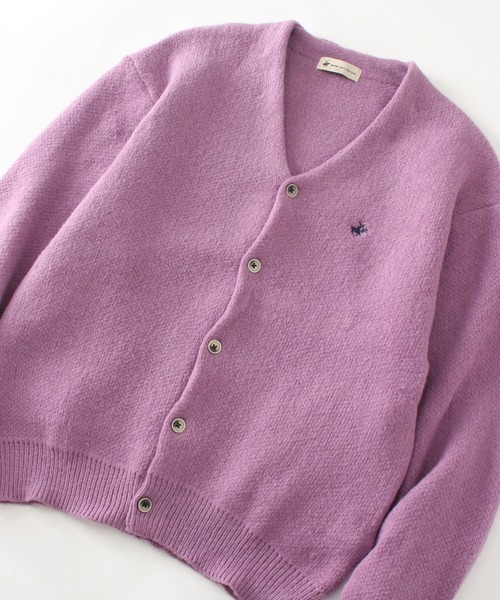 「BEVERLY HILLS POLO CLUB」 ニットカーディガン M レッド レディース_画像2