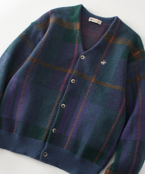 「BEVERLY HILLS POLO CLUB」 ニットカーディガン M レッド レディース_画像4