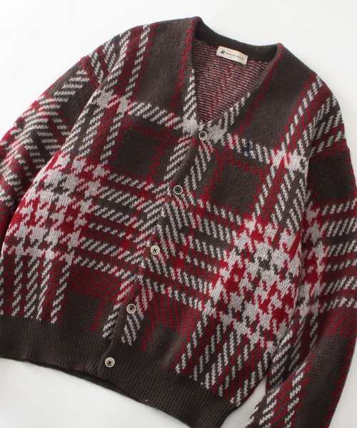 「BEVERLY HILLS POLO CLUB」 ニットカーディガン M レッド レディース_画像6
