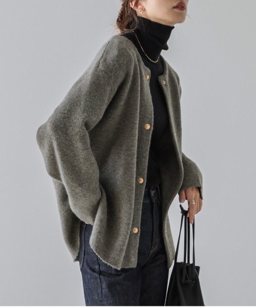 「SUGAR BISKET」 ニットカーディガン フリー ネイビー レディース_画像2