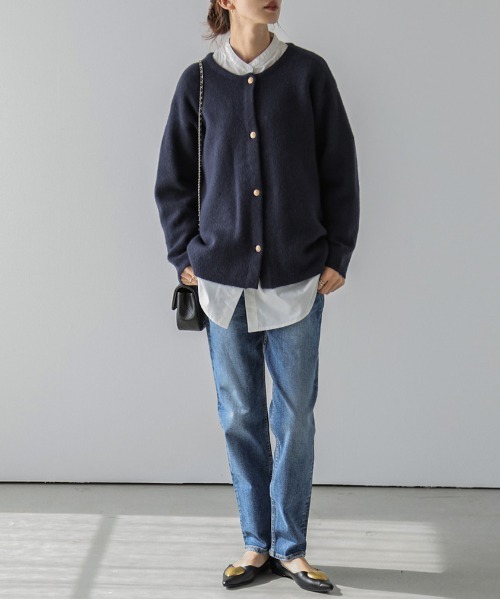 「SUGAR BISKET」 ニットカーディガン フリー ネイビー レディース_画像7