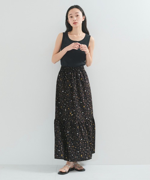新品 45R 小花柄ティアードスカート サイズ3 大きいサイズ 綿100 日本製 LE CERCLE par rope' スカート 小花柄ティアードスカート : ZOZOTOWN