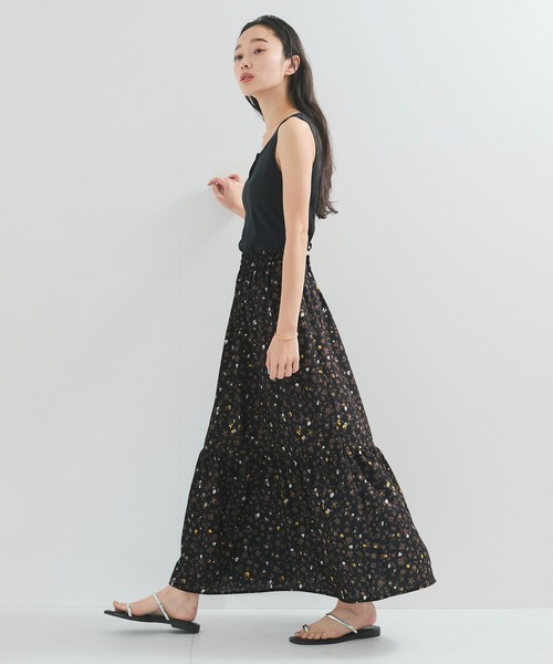 LE CERCLE par rope' ロング スカート 小花柄ティアードスカート