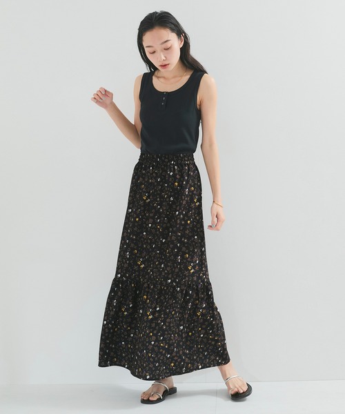 le cercle ADAM ET ROPE' ロング スカート 小花柄ティアードスカート