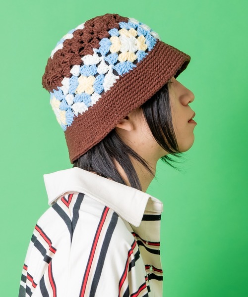 ankoROCK 帽子 ハット an meets zakka レトロフラワーモチーフ