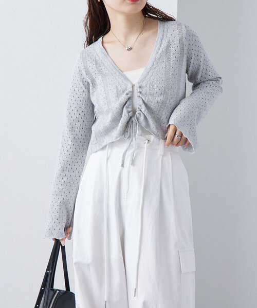 mystic（ミスティック） カーディガン 透かしショートボレロ