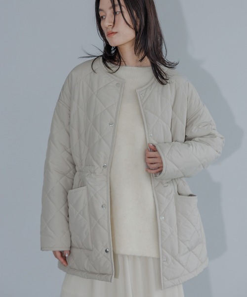 アイボリー ノーカラージャケット ketty（ケティ） ジャケット ノーカラージャケット ダンボール中綿