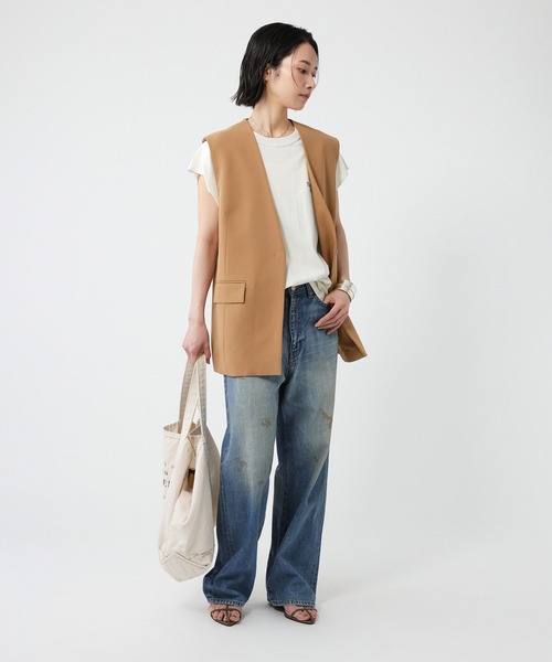 BABYLONE ベスト ジレ コットンダブルクロスジレ レディース