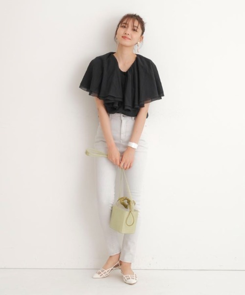 「JUSGLITTY」 ノースリーブブラウス 2 ホワイト レディース_画像3