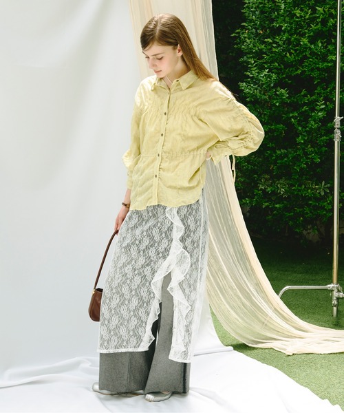 loin nuit ブラウス シャツ shirring ribbon tops / シャーリング