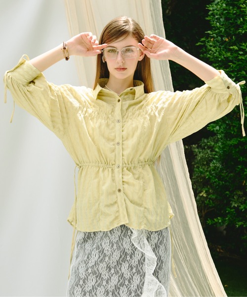 loin nuit ブラウス シャツ shirring ribbon tops / シャーリング