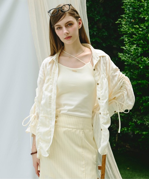 loin nuit ブラウス シャツ shirring ribbon tops / シャーリング