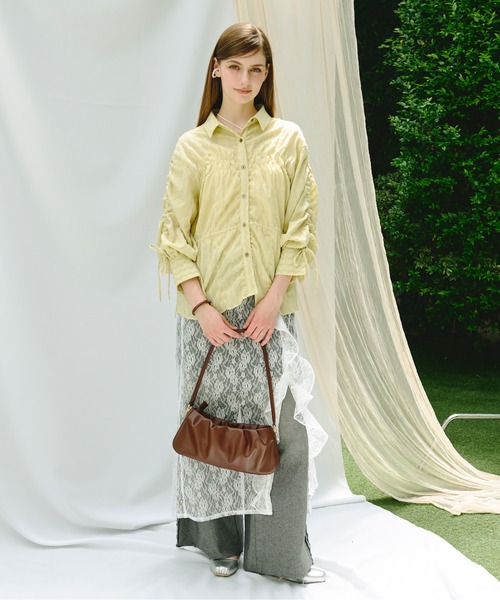 loin nuit ブラウス シャツ shirring ribbon tops / シャーリング