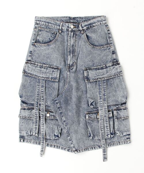 カーゴデニムパンツ　ブルー　サイズ0 古着 90s Lee Dungarees 2way ブルー デニム カーゴ パンツ