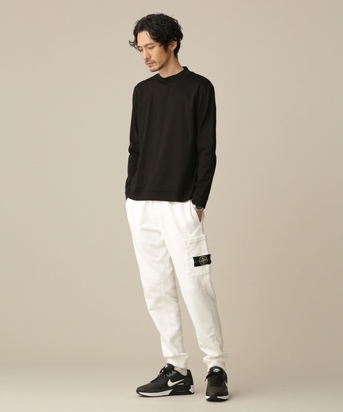 「NANO universe」 長袖Tシャツ L ホワイト メンズ