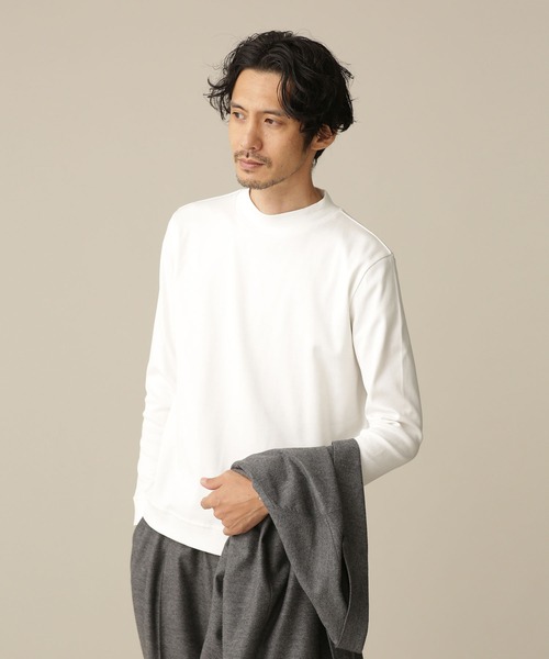 「NANO universe」 長袖Tシャツ L ホワイト メンズ