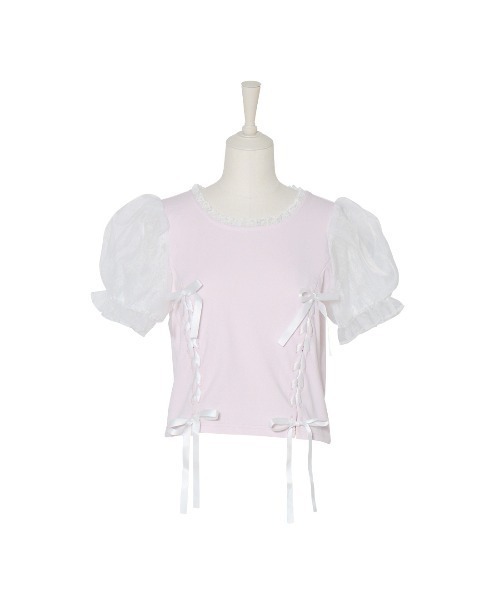 mellfy memory（メルフィーメモリー） tシャツ Twin lace-up ribbon