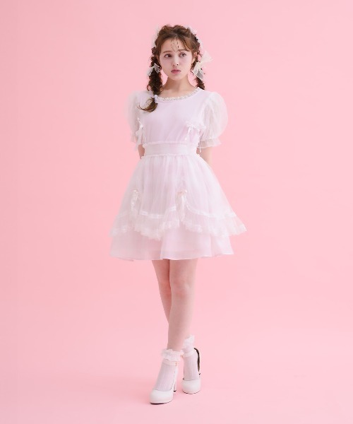 mellfy memory（メルフィーメモリー） tシャツ Twin lace-up ribbon
