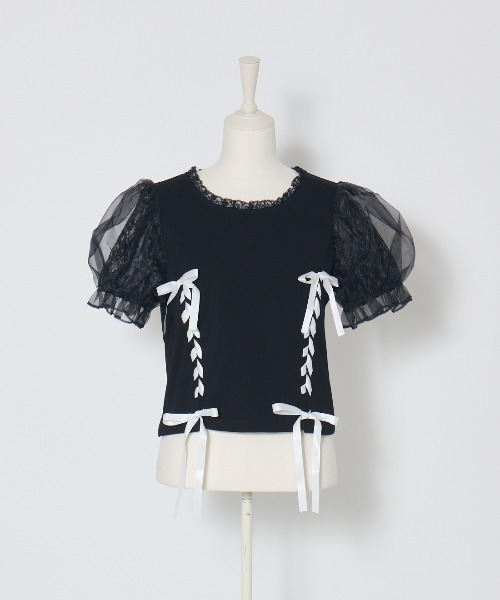 mellfy memory（メルフィーメモリー） tシャツ Twin lace-up ribbon