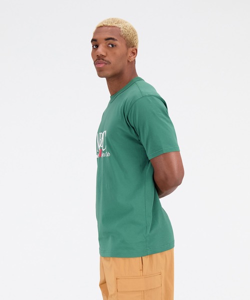 「New Balance」 半袖Tシャツ LARGE グリーン メンズ