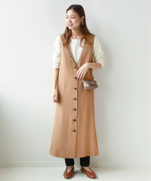 「JOURNAL STANDARD relume」 ノースリーブワンピース FREE キャメル レディース_画像9