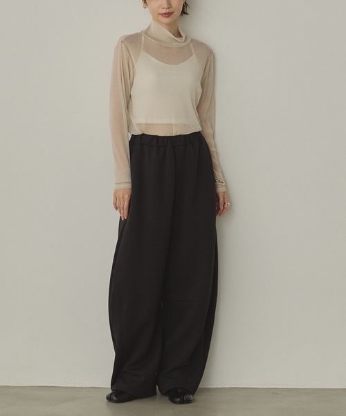 新品未使用 RUMCHE ハイネックトップス セール】【6色展開】ニュアンスリブプチハイネックトップス（Tシャツ