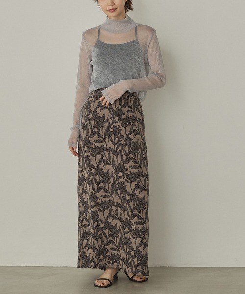 hunch（ハンチ） tシャツ ラメシアー ハイネックトップス レディース