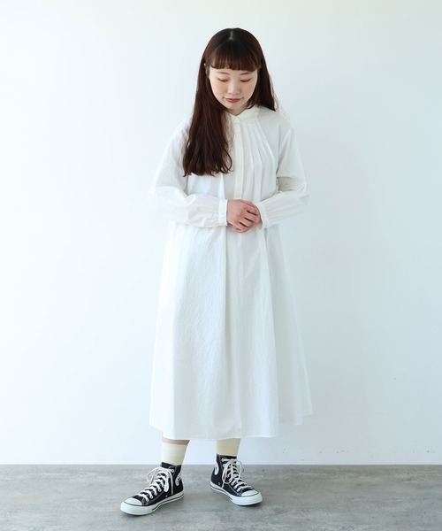 bulle de savon（ビュルデサボン） ワンピース basic cotton タック