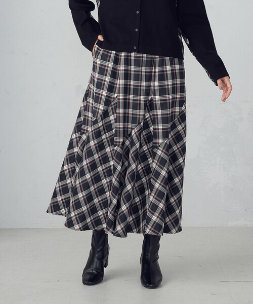 タータンチェックスカート最終お値段ジュンコです ina｜【40%OFF】脇ボタンチェックスカート タータンチェック