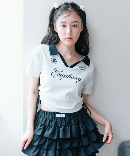 「OLIVE des OLIVE」 半袖ポロシャツ FREE ネイビー レディース_画像2