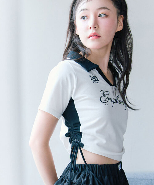 「OLIVE des OLIVE」 半袖ポロシャツ FREE ネイビー レディース_画像5