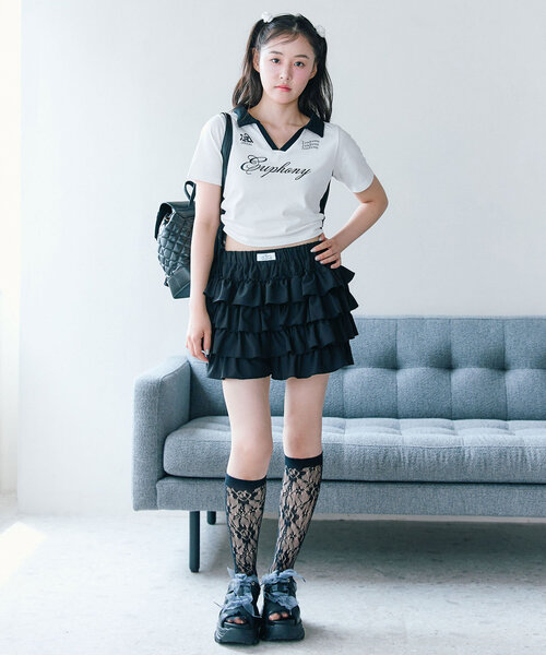 「OLIVE des OLIVE」 半袖ポロシャツ FREE ネイビー レディース_画像6