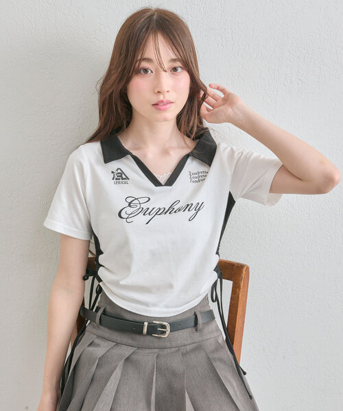 「OLIVE des OLIVE」 半袖ポロシャツ FREE ネイビー レディース_画像8