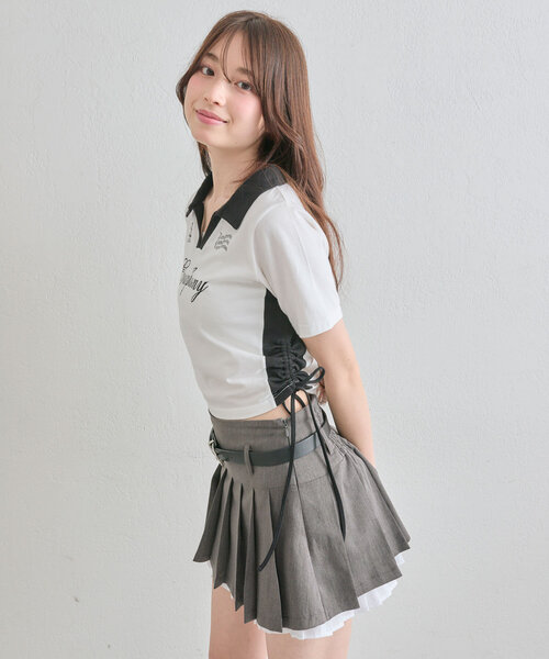 「OLIVE des OLIVE」 半袖ポロシャツ FREE ネイビー レディース_画像9