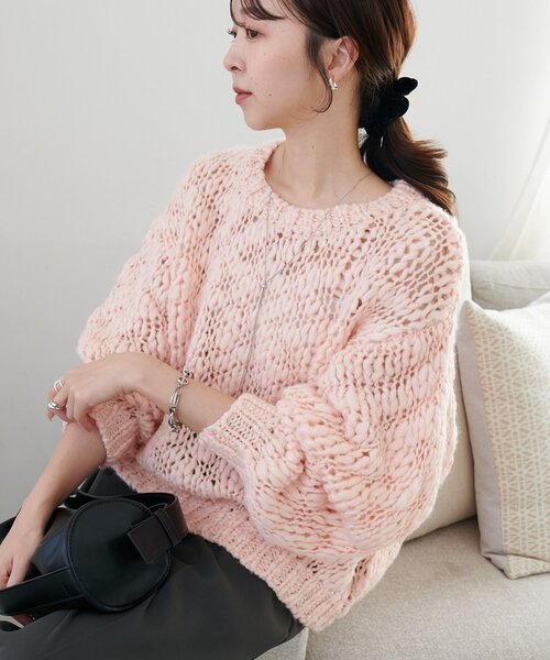 Discoat（ディスコート） ニット セーター 手編み風スラブニットプル