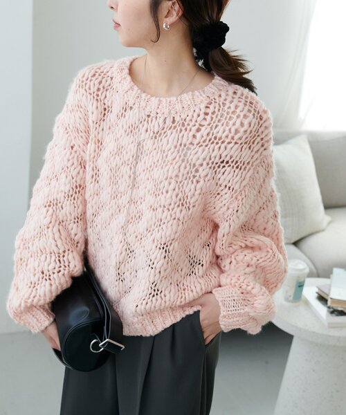 Discoat（ディスコート） ニット セーター 手編み風スラブニットプル