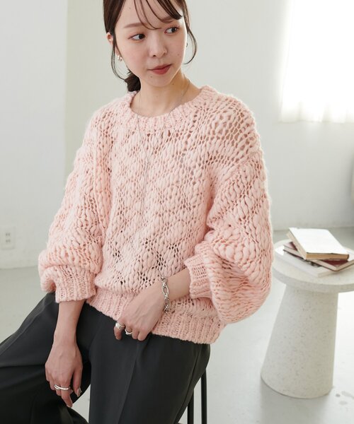 Discoat（ディスコート） ニット セーター 手編み風スラブニットプル