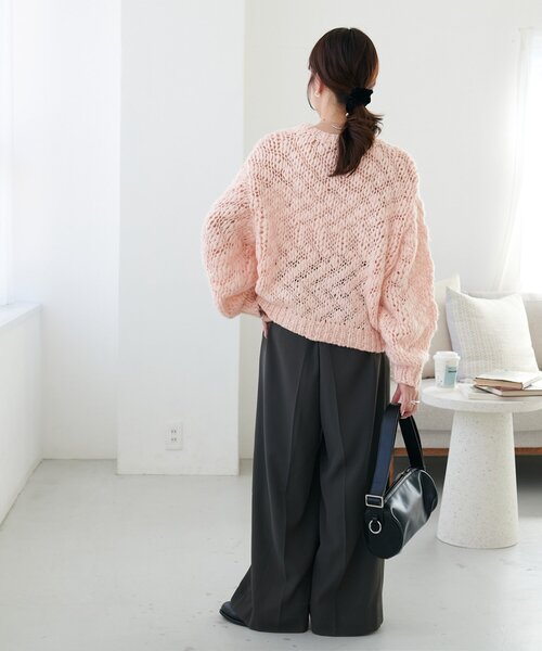 Discoat（ディスコート） ニット セーター 手編み風スラブニットプル